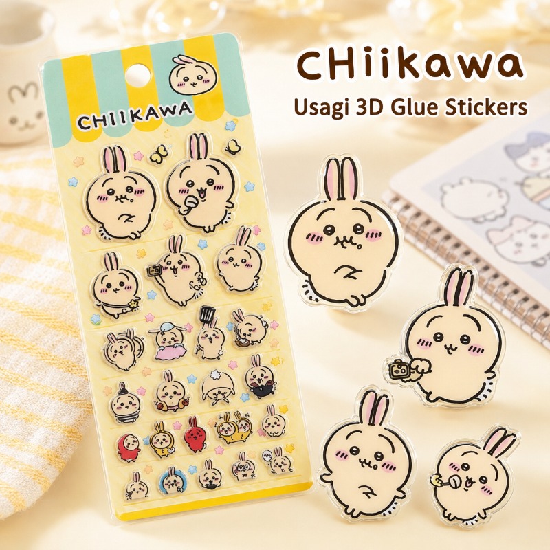 Laptop Editing Accessories - Urocze naklejki 3D Chiikawa Usagi, wodoodporne